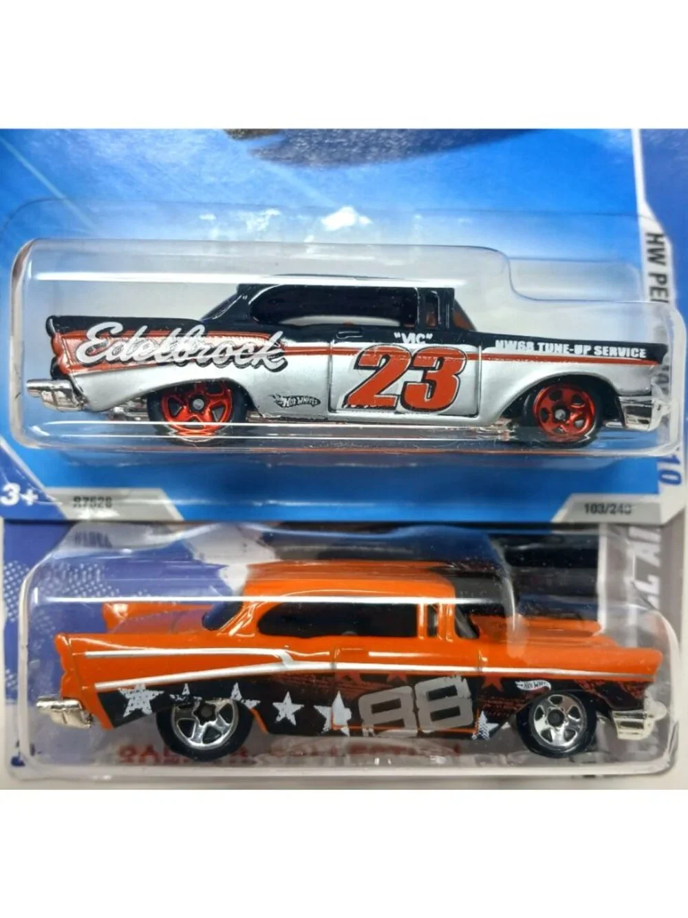 2 Hot Wheels 57 Chevy Bel Air Diecast Cars HW Performance Dale Jrs Picks #D-36